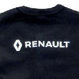 Rovný střih. Ramena a boky v kontrastní černé barvě. Potisk logem Renault a logy sponzorů.