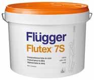 Flutex 2S Flutex 7S Barvy na stěny a stropy 18 Vinylová barva na stropy s výbornou krycí schopností. Poskytuje pěkný, stejnoměrný, matný a hladký, nereflexivní povrch s minimální strukturou.