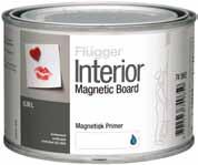 Základní nátěry, emaily, barvy 26 Interior Magnetic Board Základní vodou ředitelný nátěr s magnetickým efektem, kterým lze natřít různé podklady. Po zaschnutí se přetírá barvou do interiéru.