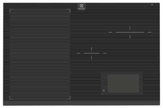 Vaření Varné desky EOC6851AAX Indukční varná deska EHX8H10FBK Typ a pozice ovládání: velký, plně dotykový barevný displej InfiSight, vpravo vpředu flexibilní deska Infinite Combi funkce ProCook: