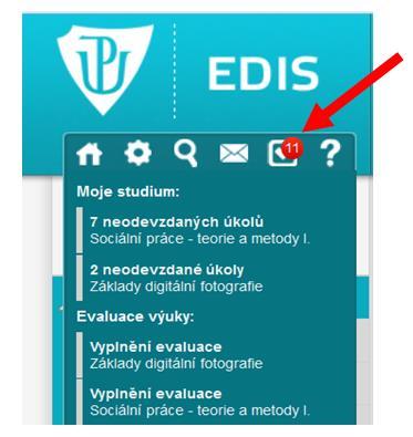 Příručka k portálu EDIS Základní informace pro studenty 8 Úkoly můžete odevzdat: 1) Buď přímo ve