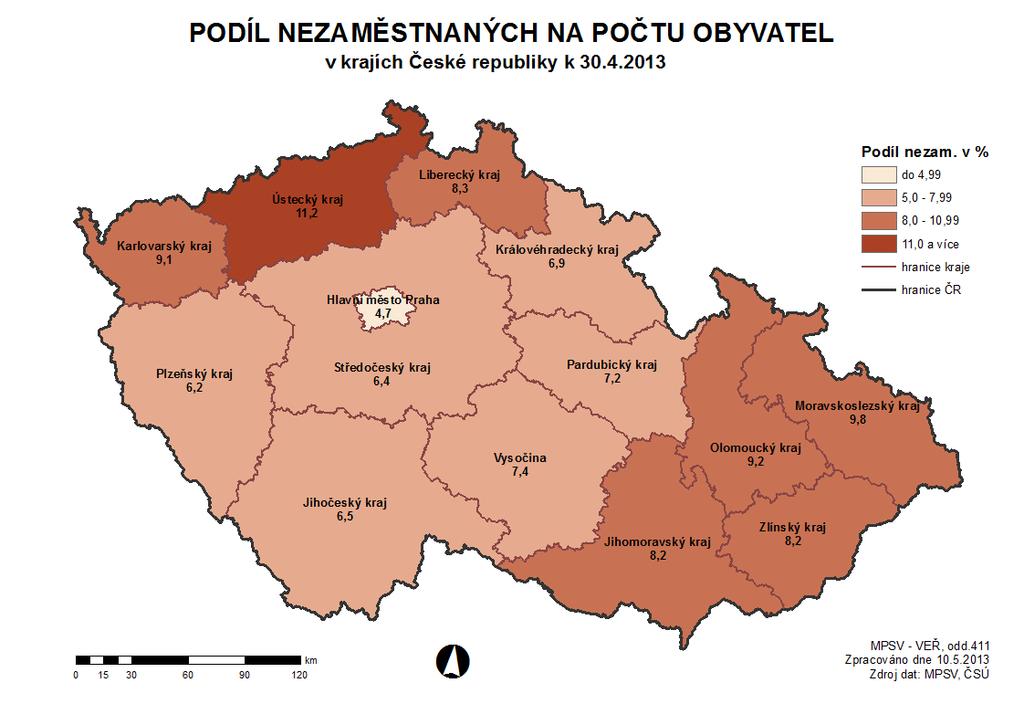 Měsíční zpráva o situaci a trhu práce Středočeského kraje