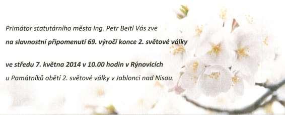 KVĚTEN 83 MÁJ: LÁSKY ČAS I VÝROČÍ PIETNÍ AKT V RÝNOVICÍCH - Památník obětem 2.