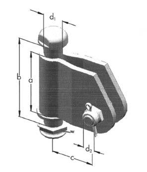 Slouží pro napojení izolátorového závěsu ukončeného okem na kotevní konstrukci Materiál: žárově pozinkovaná kovaná ocel Typ Rozměry a b c d1 d2 Krátkodobý
