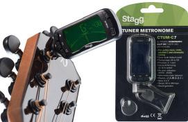 (A4 = 440 Hz) Stagg CTUM-C7 klipová ladička s metronomem Stagg STB-1 C