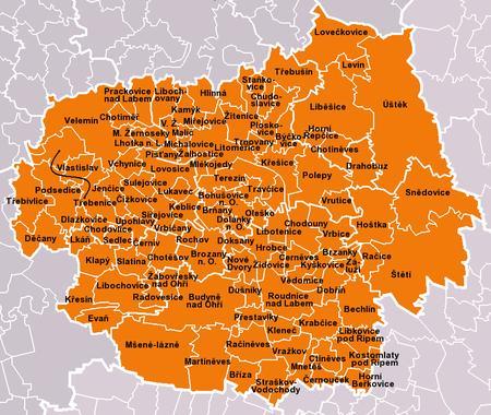 7 Analýza činnosti knihoven okresu Litoměřice 7.1 Charakteristika Litoměřického okresu V České republice je 6 249 obcí a 77 okresů, které jsou součástmi 14 krajů včetně Prahy.