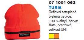 TURIA -reflexní zateplená pletená čepice, 100% akryl, žlutá o oranžová, velikost UNI 65 Kč bez DPH / 2,5