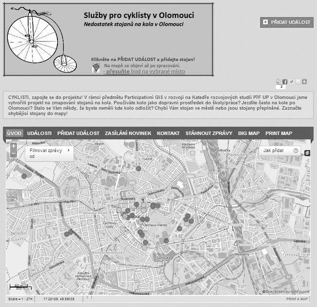 Obr. 2: Online mapování v prostředí Ushahidi Sloučení analogové a digitální mapy Informace z analogové mapy by digitalizovány a spojeny s informacemi z mapy digitální.