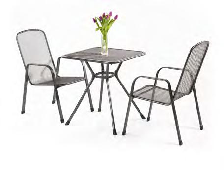Komponenty: 1x stůl z tahokovu Tavio, 2x stohovatelná židle z tahokovu Savoy Basic.