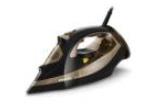 Žehlička PHILIPS 1 Žehlička, Napařovací s kabelem, Žehlící plocha T-ionic Glide, Příkon 2600 W, Černá Espresso