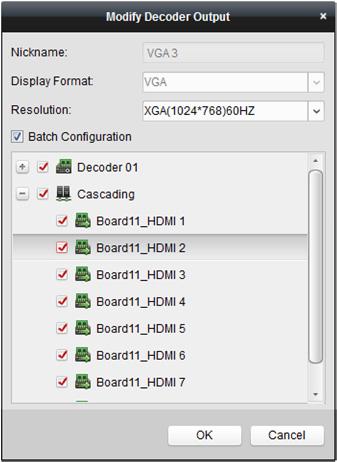 Poznámky: NVR s přídavnou HDMI výstupní deskou také podporuje funkce dekódování: Dokáže se spojit s videovstupy a zobrazit je na videostěně bez průchodu dekódovacím zařízením.