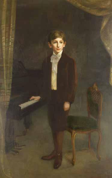 Václav Kejmar: Portrét skladatele Jaromíra Weinbergera, 1907. Fotografie předmětu ze sbírek Židovského muzea v Praze. Václav Kejmar: Portrait of the composer Jaromír Weinberger, 1907.