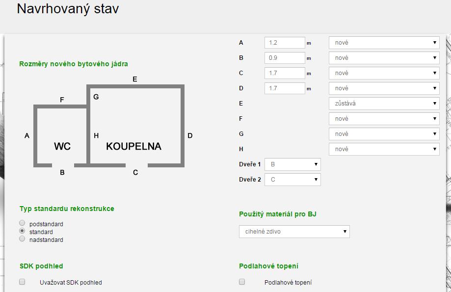 Užitečné nástroje - RebytCalc RebytCalc - Bytová jádra Vlastnosti programu: Vytvoření návrhu dispozice hygienického zařízení bytu.