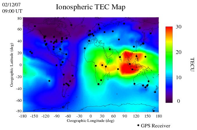 1.5.2 Ionosférická a troposférická refrakce Obrázek 3) Ukázka modelu ionosférické refrakce [2] Radiový signál vysílaný z družice se ve vzdálenosti 500-20200km od povrchu šíří téměř vakuem.