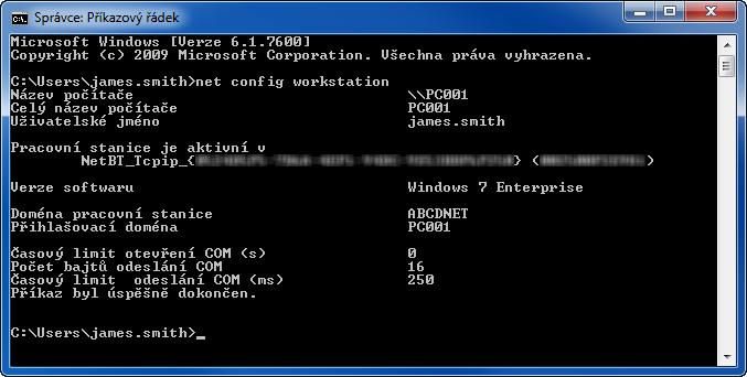 Příprava před použitím > Příprava na odeslání dokumentu do sdílené složky v PC Zjištění uživatelského jména a názvu domény Zjistěte název domény a uživatelské jméno pro přihlášení do systému Windows.
