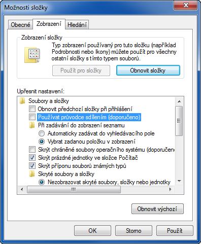 1 V operačním systému Windows v nabídce [Start] vyberte [Ovládací panely], [Vzhled a přizpůsobení], a poté [Možnosti složky].