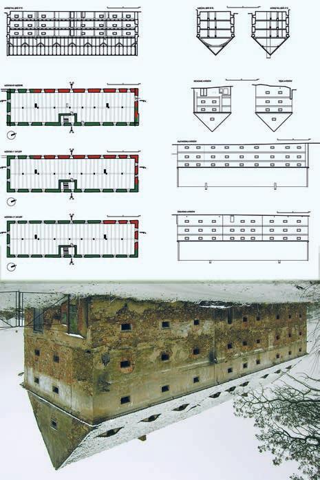Bystřice u Benešova Drachkov (okres Benešov), barokně klasicistní sýpka hospodářského dvora. Během zaměřování skutečného stavu sýpky byly sledovány i stopy stavebního vývoje.