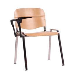 120 kg Konferenční židle s výklopnou deskou kostra židle z ocelového profilu, povrch upravený práškováním černé barvy 30 x 15 x 1,2 mm sedák a opěrka z tvarované překližky, lakovaná transparentním