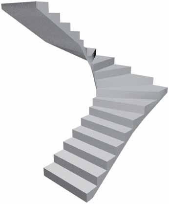 PREFABRIKOVANÁ SCHODIŠTĚ Prostorové typové schodiště z lehkého Liaporbetonu Vysoká kvalita a variabilita (možnost změny šířky ramene, počtu a výšky stupňů).