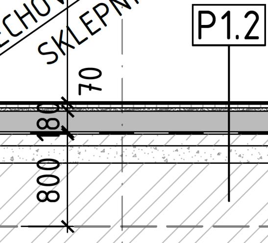 Obr. 2: Absence ochranné betonové mazaniny tl. 20 mm ve skladbě podlahy, chybně označená skladba podlahové konstrukce Konstrukce atiky ve výkresu: Řezy A-A, B-B (1367-4-D1.