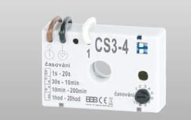 CS3-4 Obj.č. - 0134 Časové spínače univerzální CS3-4 Pro spínání odporových a indukčních zátěží. V zapojení BEZ NULOVÉHO VODIČE.