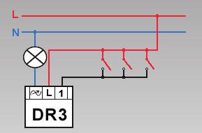 DR3 Typ přístroje DR3-S DR3-SD DR3-ID Ovládání z jednoho místa: Regulace dotykem Regulace IR dálkovým ovladačem Systém učení IR kódů Světelná indikace LED Ovládání z více míst: Zvuková indikace