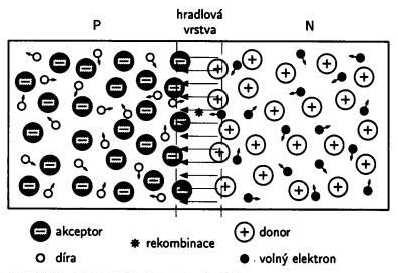 3.3 PN PŘECHOD PN přechod se vyrábí tak, že spojíme polovodič jednoho typu vodivosti s polovodičem opačného typu vodivosti, rozhraní těchto vrstev pak tvoří PN přechod.
