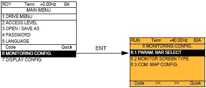Menu 6. Konfigurace zobrazení [6. KONFIGURACE ZOBRAZENÍ] [6 MONITORING CONFIG.] Toto menu je přístupné pouze prostřednictvím grafického obslužného terminálu.