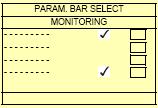Menu 6. Konfigurace zobrazení [6. KONFIGURACE ZOBRAZENÍ] [6 MONITORING CONFIG.] Název funkce/popis Submenu volba zobrazovaných parametrů [6.1 ZOBRAZOVANÉ PARAMETRY] [6.1 PARAM.