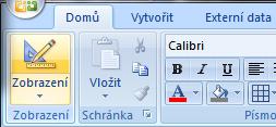 Protože vytváříme tabulku do nově založené databáze, zobrazilo se rovnou vytvoření nové tabulky s názvem Tabulka1 v zobrazení datového listu.