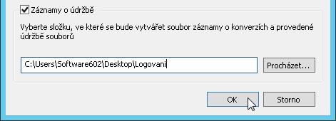 Ten ukazuje výpis průběhu převodu dokumentů do formátu PDF pomocí serveru. Záznam v okně naskakuje automaticky tak, jak server pracuje.