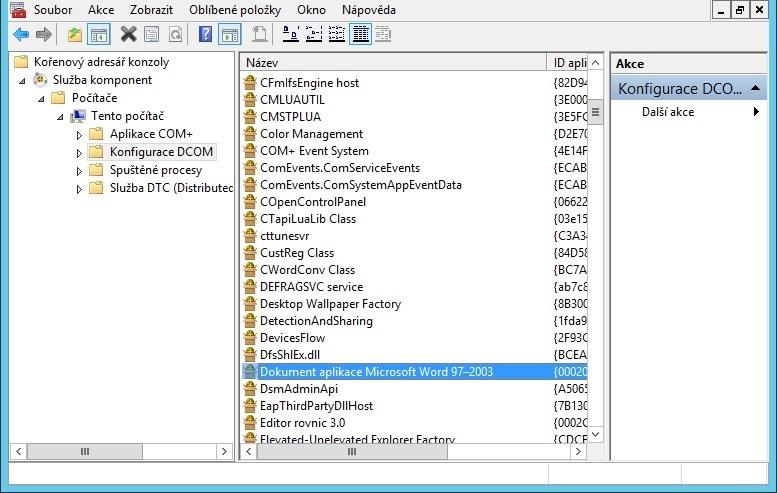 8. Konverze dokumentů Microsoft Office a Open Office Tato funkce můţe v některých případech vyţadovat doplňující nastavení práv sluţby k jednotlivým COM objektům aplikací.