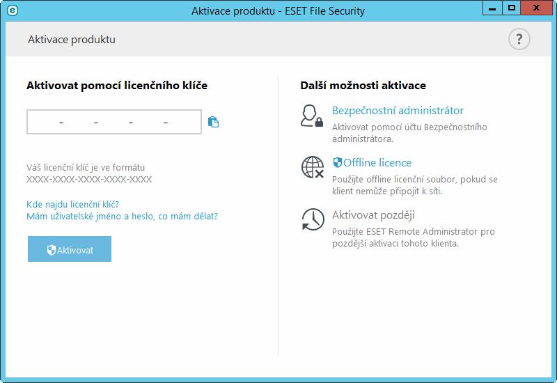 6.2 Aktivace produktu Po dokončení instalace budete vyzváni k aktivaci produktu.