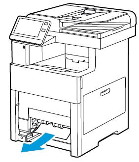 4. Vyjměte veškerý zmačkaný papír v zásobníku a také veškerý papír zaseknutý v tiskárně. Odstraňování problémů 5.