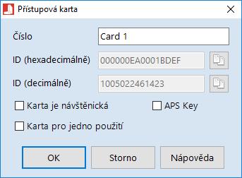 Je tak možné karty uživatelům odebírat a přidělovat jiné, opakovaně vydávat stejné karty různým návštěvníkům apod. bez ztráty kontinuity záznamů v archivu událostí.