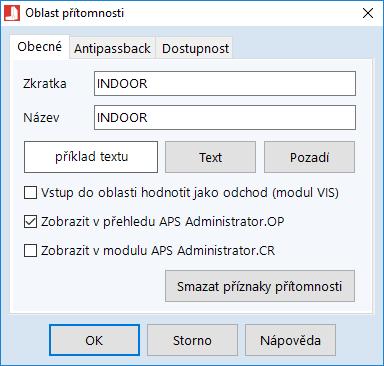 3.10.1. Obecné vlastnosti oblasti Po výběru příslušné oblasti je možné v dalším dialogu na záložce Obecné (obr. 3.26) nastavit oblasti barvu textu a pozadí.