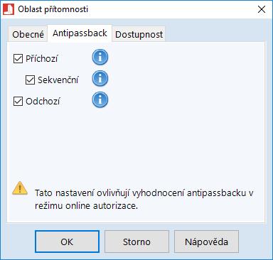 OP. Volbou Smazat příznaky přítomnosti lze resetovat přítomnost všech osob ve vybrané oblasti (zejména pro účely funkce Antipassback). Obr. 3.26