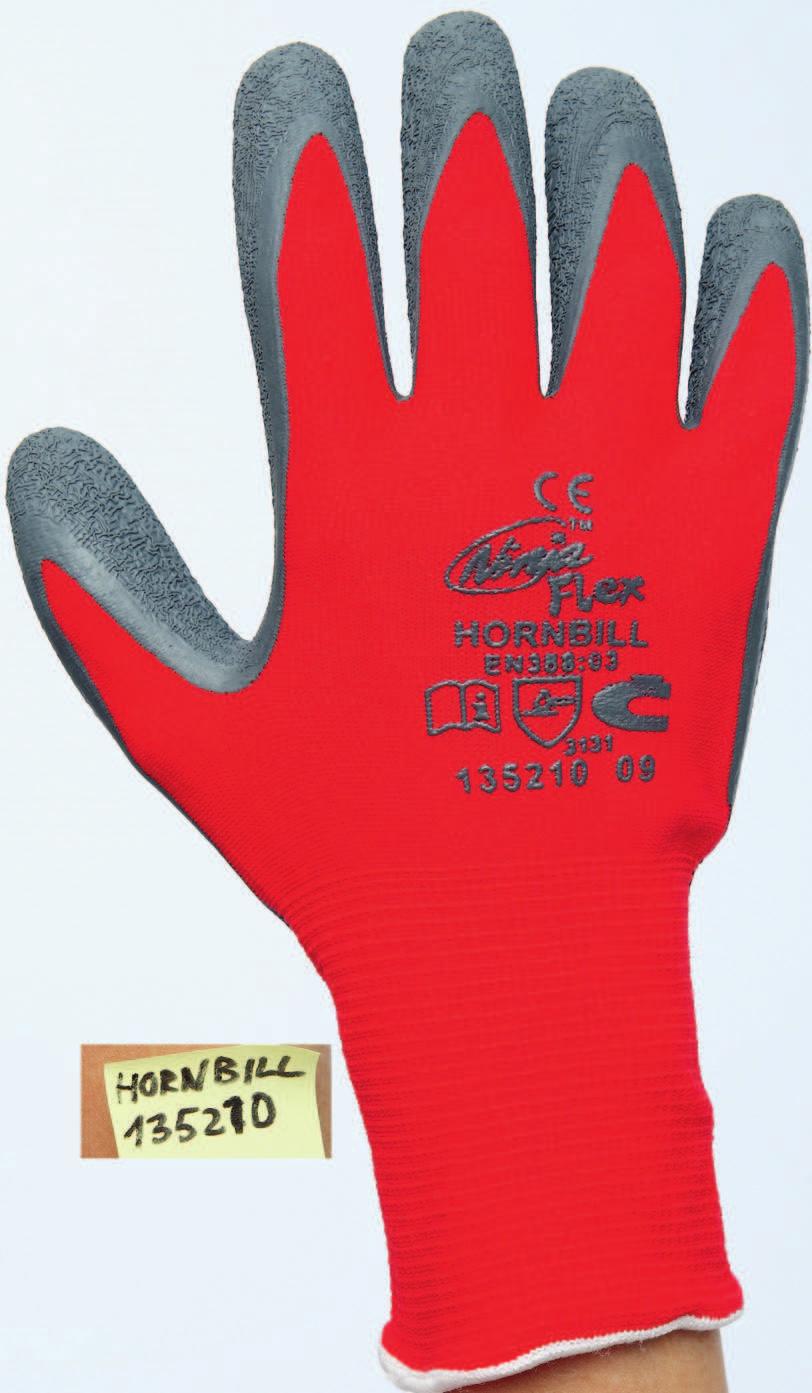 Seamless 15GG nylon knitting gloves with