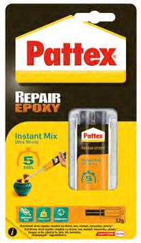 Balení: 2 tuby po 6 ml Pattex Repair Epoxy Instant Mix 1 min.