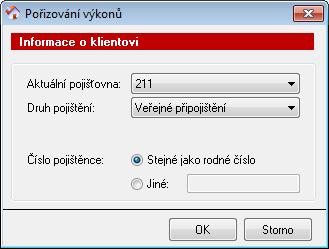 7.5 Jak změnit pojišťovnu a druh pojištění klienta? V případě změny pojišťovny nebo druhu pojištění klienta nastavte novou pojišťovnu a zadejte od kdy je tato změna platná. (Kde?