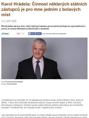 Karol Hrádela: Činnost některých státních zástupců je pro mne jedním z bolavých míst Karol Hrádela Nejvyšší soud Gora, že ryba smrdí od hlavy?