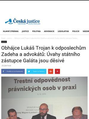 Obhájce Lukáš Trojan k odposlechům Zadeha a advokátů: Úvahy státního zástupce Galáta jsou děsivé Lukáš Trojan Michala Galáta Zadeha Shahram Abdullah Zadeh Obhájce Lukáš Trojan k odposlechům Zadeha a