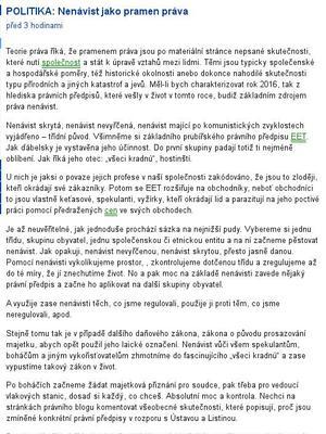 21. ledna 2017 (Sobota) Zdroj: neviditelnypes.lidovky.cz 10 mil. návštěv za měsíc Kategorie: Zprávy Vydavatel: MAFRA, a.s. Autor: Václav Vlk Rubrika: Neviditelný Pes - Politika 21.