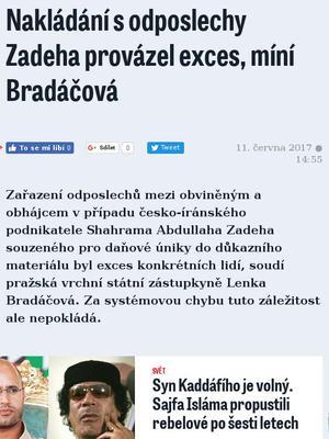Nakládání s odposlechy Zadeha provázel exces, míní Bradáčová Lenka Bradáčová Daniel Korte Zadehovy Zadehovými Unie obhájců února poprvé trestní oznámení Unie obhájců.