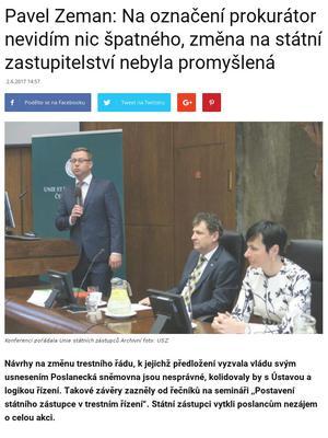 Pavel Zeman: Na označení prokurátor nevidím nic špatného, změna na státní zastupitelství nebyla promyšlená Pavel Zeman Libor Vávra ODS Poslanecká sněmovna Davida Ratha Brně Marvanová.