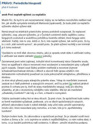 PRÁVO: Periodicita hlouposti Marksová Čechách Unie obhájců ČR svolením Autor je advokát, předseda Výboru pro vnější vztahy České advokátní komory a člen prezídia Unie obhájců ČR