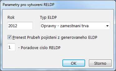 Potom dojde k založení opravného ELDP, kde můžete následně opravovat údaje, ale na rozdíl od prvotního RELDP i zakládat a mazat jednotlivé průběhy pojištění (záložka 3 Průběh pojištění). 3.20.