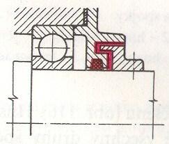 BEZDOTYKOVÉ TĚSNĚNÍ - mezi hřídelí Obrázek 64 a tělesem je vytvořena