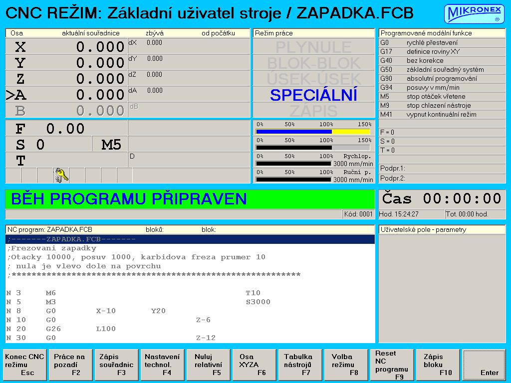 technikou a vhodným programovým vybavením. V tomto případě se režim editor využívá pouze k opravám a změnám programů přenesených z programátorského pracoviště. 12.