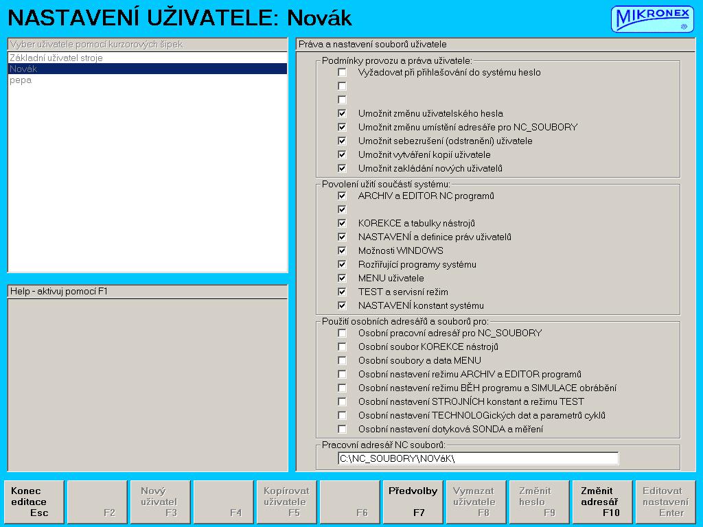 12.2.7 Nastavení systému Nastavení systému je režim pro zadávání parametrů a nastavení pro jednotlivé režimy a